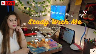 LIVE  10 Hrs 📚Study With Me  Pomodoro Timer 5010 amp Rain Sound  CA CMA CS NEET UPSC JEE [upl. by Dermot]