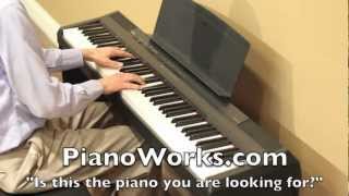 Yamaha P105B Digital Piano Demo by PianoWorks [upl. by Anirdnajela]