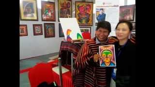 Mamani Mamani Expone Pinturas en China [upl. by Atirrehs]