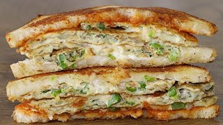 Mozzarella Cheese Bread Omelette Sandwich  Cheese Bread Egg Sandwich  Egg Sandwich [upl. by Cobby]