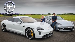 Porsche Panamera vs Taycan  The COMPLETE Challenge  Fifth Gear [upl. by Brittaney]