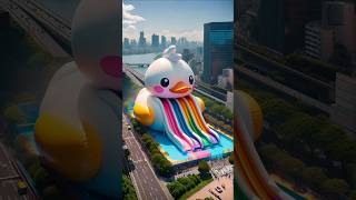 ❤ Evolution of Duck  Giant Water Slide 🥰 Miaw Milky ✅️ cat cute love shorts [upl. by Eneleuqcaj]