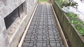 DIY Cobblestone look walkway moulds easy way how to [upl. by Ariec]