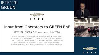 IETF 120 Getting Ready for EnergyEfficient Networking GREEN 20240724 2000 [upl. by Kristos548]