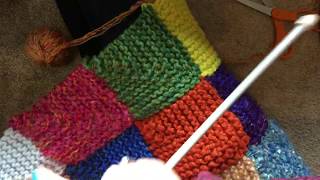 Knitting Mitered Squares for Cindy  DancesWithPitBulls [upl. by Turmel12]