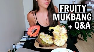 EXOTIC FRUIT MUKBANG  Mamey Jackfruit Sapodilla Lychee and a QampA [upl. by Klepac27]