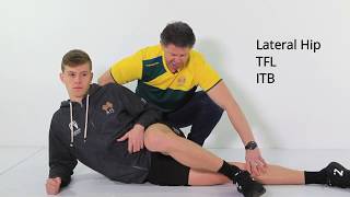 How To Stretch The Lateral Hip  TFL [upl. by Nirb]