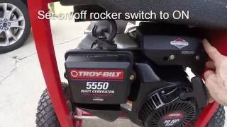 TroyBilt 5550 Watt Generator Starting Oil Change and Storage Hints [upl. by Amsirak]