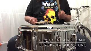 70’s Slingerland Gene Krupa Sound King COB 5” x 14” [upl. by Ecire446]