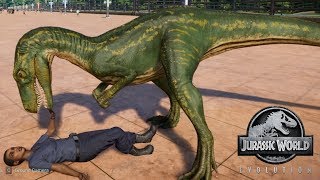 Jurassic World Evolution  2 Herrerasaurus amp 2 Indoraptor Breakout amp Fight [upl. by Anert118]