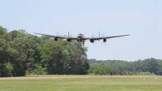 Avro Lancaster Low Pass  2013 Warbirds Over the Beach Airshow [upl. by Vincenta]