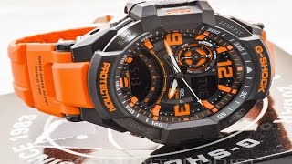 Casio GSHOCK GAviation GA10004A REVIEW  How To Set Time  LIGHT DISPLAY [upl. by Annailuj409]