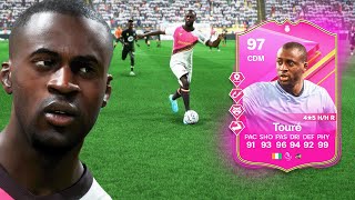 97 FUTTIES HERO YAYA TOURE SBC PLAYER REVIEW  EA FC 24 ULTIMATE TEAM [upl. by Lokkin]