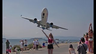 SKIATHOS LOW LANDINGS amp JET BLAST the Second St Maarten [upl. by Harvison885]