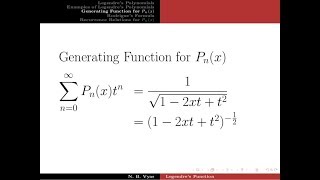 legendre polynomials generating function [upl. by Norvall]