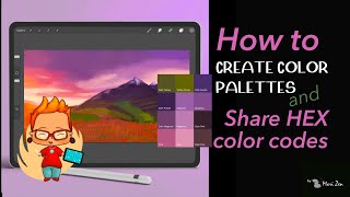 How to create palettes in Procreate and get HEX color values [upl. by Havard]