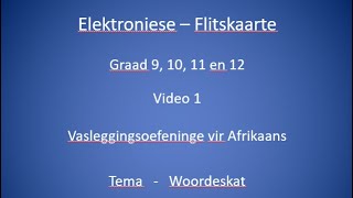 Afrikaans Woordeskat Video 1 Graad 9 10 11 en 12 [upl. by Suhpoelc670]