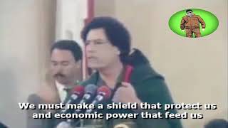 Colonel Gaddafi speech  He had many faults but was way better than the Arab leaders [upl. by Wilmette]