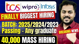 🔥TCS Wipro amp Infosys Biggest Mass Hiring News  Apply Now [upl. by Euqinmod]