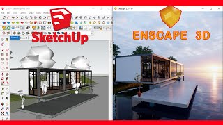 Enscape for SketchUp  Tutorial Tips Tiny House Sunset 3D Modeling  Enscape 26 10100 [upl. by Acinomal164]