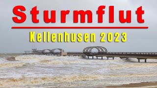 Sturmflut in Kellenhusen an der Ostsee  Oktober 2023 [upl. by Sherwynd]