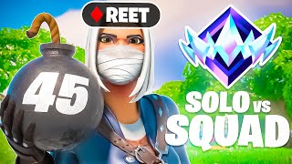 Reet 45 Kills SOLO VS SQUAD In UNREAL RANKED 👿 [upl. by Eenoj156]