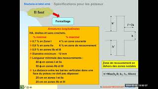 Chap18 DDS Prescriptions de dimensionnement et dispositions constructives selon RPA992003 [upl. by Potter]