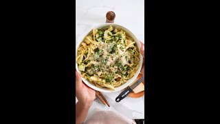 Homemade Bowtie Pasta in Broccoli Cream Sauce [upl. by Haletta]