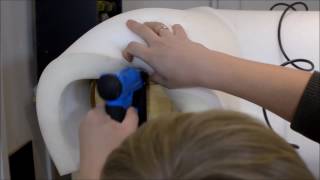 How to make a Chesterfield Sofa Foam installation process Part 3 [upl. by Akeylah]