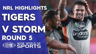 NRL Highlights Wests Tigers v Melbourne Storm  Round 5 [upl. by Mafalda]