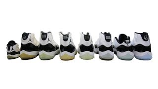 A Review and Comparison of The Air Jordan 11 Concord Sample  OG  2000  DMP  2011  2014  2018 [upl. by Stockton]