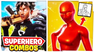 5 NEW SWEATY SUPERHERO SKIN COMBOS IN FORTNITE ONLY PRO Combos [upl. by Karlens255]