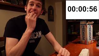 going for a world record most saltine crackers eaten in one minute [upl. by Nonarb]