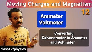 Moving Charges and Magnetism 12 Ammeter Voltmeter converting Galvanometer to Ammeter Class 12 [upl. by Mafalda74]