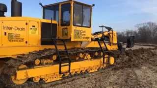 InterDrain 2050 SP Tile Plow 12 Inch Install [upl. by Weider820]