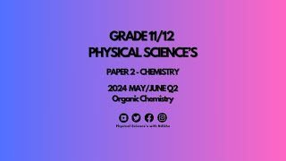 2024 MayJune Exam Paper 2 Memo  Question 2 Introduction to Organic Chemistry [upl. by Arita171]