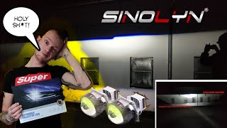 SINOLYN Double Hyperboloid 130W BiLED Projectors Unboxingwallroad test Dont buy [upl. by Orazio]