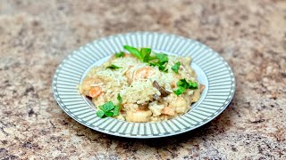 RISOTTO CREVETTES ET CHAMPIGNONS FONDANT amp INRATABLE🍚🍤 [upl. by Dauf]