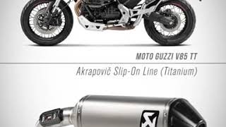 Akrapovic SOUND terminale Moto Guzzi V85 TT 2020 in titanio omologato  MotoRacingShopcom [upl. by Punke]