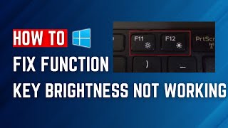 How To Fix Function key for Brightness not working on Windows 1110 [upl. by Alleoj786]