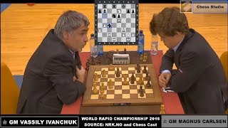 AMAZING GAME BY CHUCKY MAGNUS CARLSEN VS VASSILY IVANCHUK  WORLD RAPID CHAMPIONSHIP 2016 [upl. by Ximena]