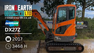 2017 Doosan DX27Z 27 Tonne Excavator [upl. by Klinger837]