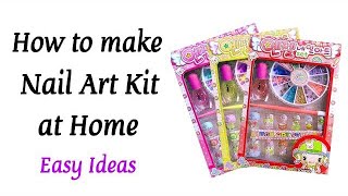 DIY Cute Nail Art Kit  How to make Nail Art Kit at home  Homemade Nail Art Kit  Paper Craft [upl. by Kaylyn]