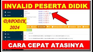 SOLUSI INVALID TAB PESERTA DIDIK DAPODIK 2024 [upl. by Dilan]