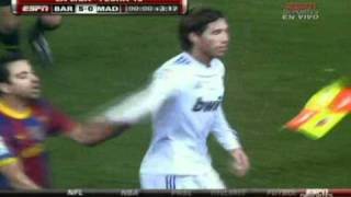 Sergio Ramos Red Card 29112010 Barcelona  Real Madrid [upl. by Sirred]