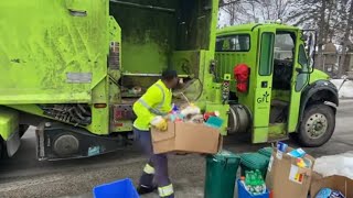 GFL Split Body Garbage Truck Packing Manual Recycling And Compost [upl. by Katuscha28]