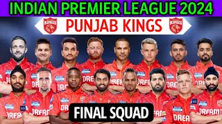 IPL 2024 Punjab Kings New Squad  Punjab Team Squad 2024  PBKS Team Full Squad  PBKS Team 2024 [upl. by Jacquelynn]