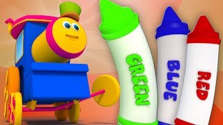 Bob le train  Crayons couleurs chanson  apprendre couleurs  Bob Train Crayons Colors Song [upl. by Ainwat]