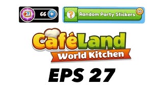 Cafeland World Kitchen 2024  Spinning 66 Lucky Chef Spins amp Opening Up 96 Random Party Stickers [upl. by Nonregla]