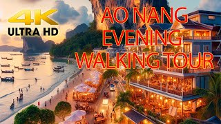 Thailand Night Streets Krabi AoNang 4K [upl. by Yldarb]